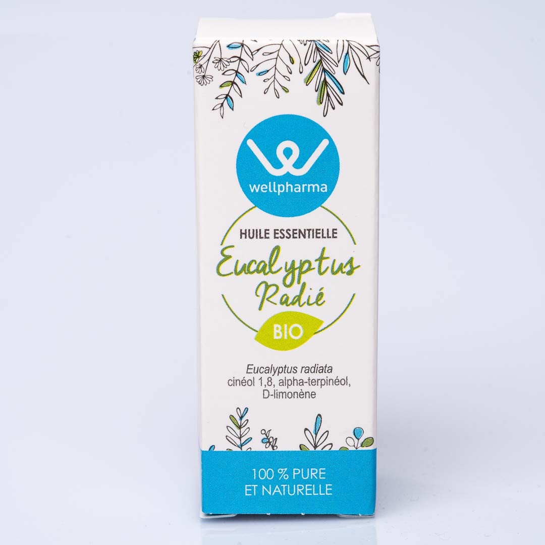 Boite d'huile essentielle wellpharma eucalyptus radié bio