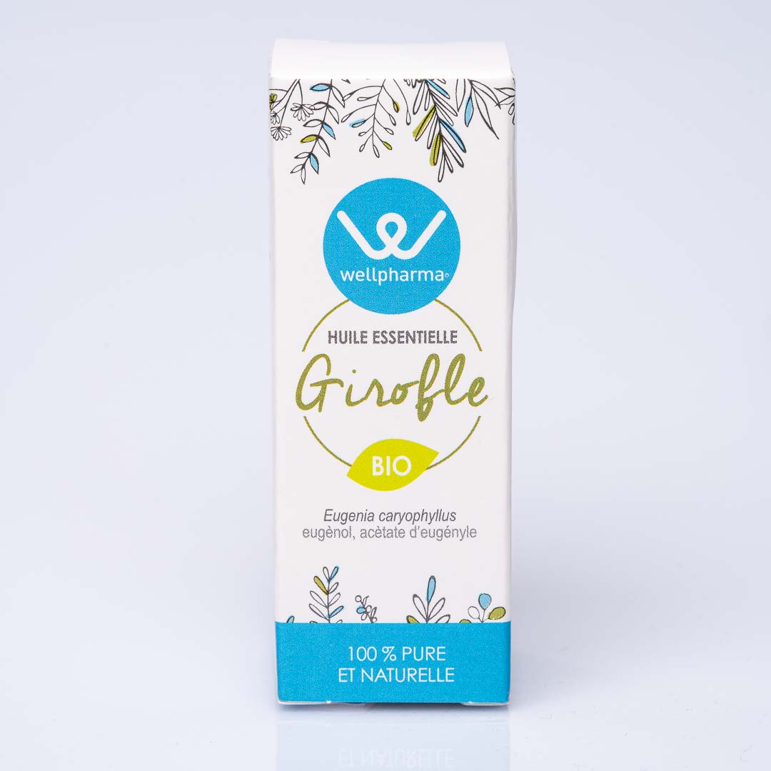 Boite d'huile essentielle wellpharma girofle bio