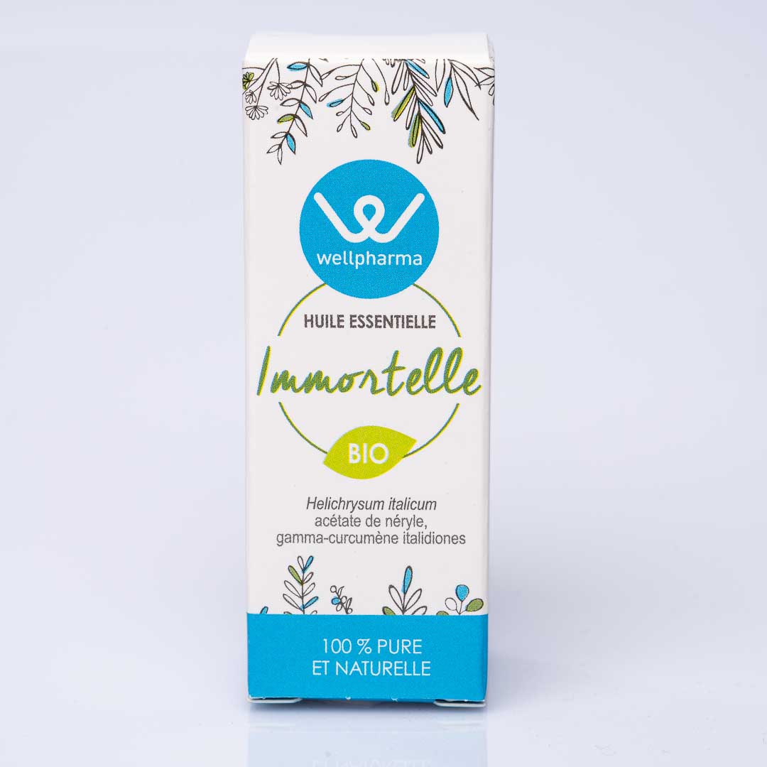 Boite d'huile essentielle wellpharma immortelle bio