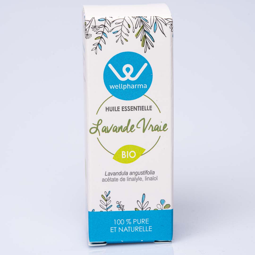 Boite d'huile essentielle wellpharma lavande vraie bio