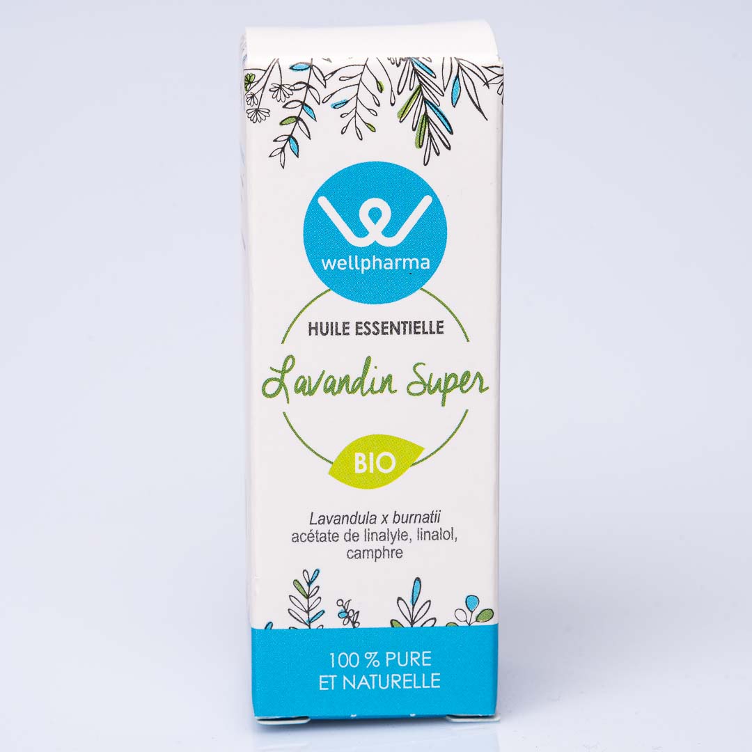 Boite d'huile essentielle wellpharma lavandin super bio